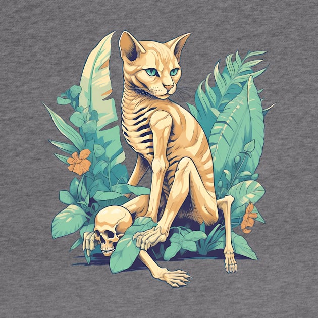 Skeleton Cat in the Garden by Acid_rain